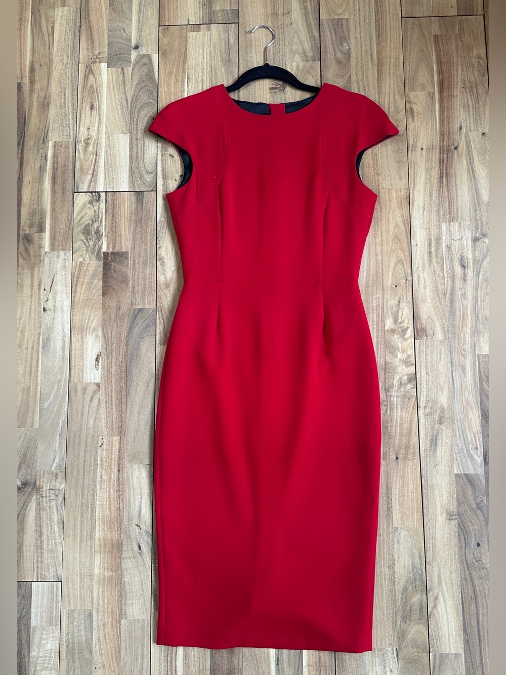 Zara Red Midi Sheath Dress